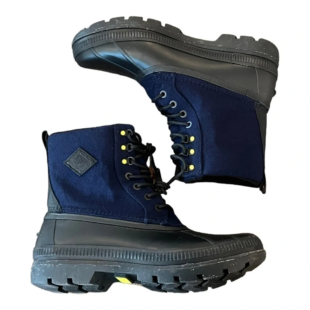 SPERRY Seacycled Ice Bay Boot Wool Blend Upper Navy